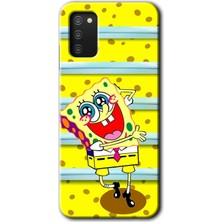 Gramaphone Galaxy A02S Kılıf Hd Desen Baskılı Arka Kapak - Aşık Sünger Bob