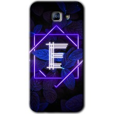 Gramaphone Galaxy A8 2016 Kılıf Hd Desen Baskılı Arka Kapak - Dark Neon Yaprak E Harfi