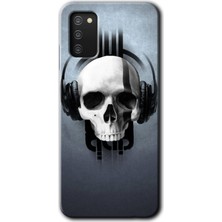 Gramaphone Galaxy A02S Kılıf Hd Desen Baskılı Arka Kapak - Müzik Kurukafa