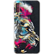 Gramaphone Galaxy A7 2018 Kılıf Hd Desen Baskılı Arka Kapak - Colorfull Aslan