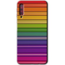 Gramaphone Galaxy A7 2018 Kılıf Hd Desen Baskılı Arka Kapak - Colorful Lines