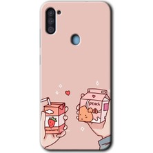 Gramaphone Galaxy A11 Kılıf Hd Desen Baskılı Arka Kapak - Meyveli Süt