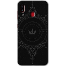 Gramaphone Galaxy A20 Kılıf Hd Desen Baskılı Arka Kapak - Siyah Mandala 1