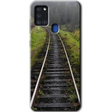 Gramaphone Galaxy A21S Kılıf Hd Desen Baskılı Arka Kapak - Tren Yolu