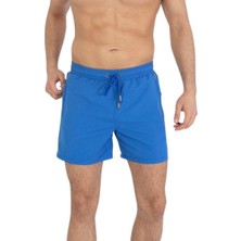 Miami Beach Saks Su Itici Özellikli Düz Renk Basic Erkek Plaj Deniz Şort Mayo - 301-SAKS