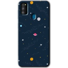 Gramaphone Galaxy M21 Kılıf Hd Desen Baskılı Arka Kapak - Çizim Gezegen