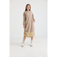 Ftz Women Kadın İki İp Elbise Beige 30254