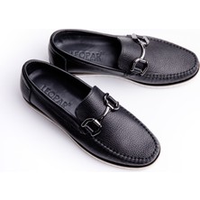LEOPAR BY BRONZEFACE Siyah Deri Loafer Erkek Ayakkabı