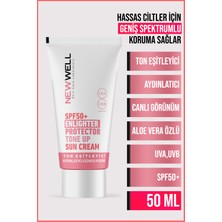 New Well yüksek Koruma Etkili SPF50+ Pembe Yüz Güneş Kremi 50 ml