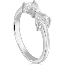 Joy of Jade Hazan Yüzük 1 Mikron Rodyum Kaplama (925 Ayar Gümüş Üzerine) Zirkonyum