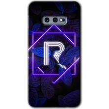 Gramaphone Galaxy S10E Kılıf Hd Desen Baskılı Arka Kapak - Dark Neon Yaprak R Harfi
