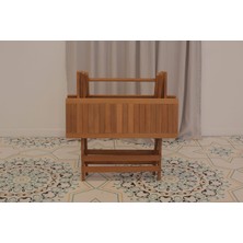 Ayzenbi Ahşap Balkon/bahçe 75X95CM Masa 5li Katlanabilir Set (4 Sandalye 1 Masa) Bahçe Masası