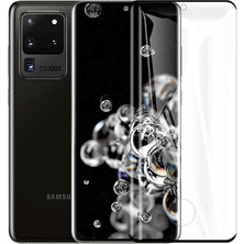 Wowacs Samsung Galaxy S20 Ultra ile Uyumlu Şeffaf Esnek Kavisli Ekranı Tam Kaplayan Pet Ekran Koruyucu