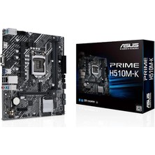 Asus PRIME H510M-K R2.0 Intel H510 Soket 1200 DDR4 3200(OC)MHz mATX Gaming (Oyuncu) Anakart