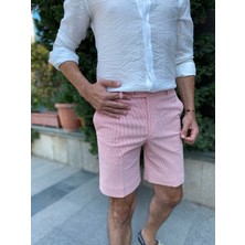 Menscorner Erkek Casual Bermuda Şort Kırmızı 2198