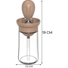 Hometarz Cam Yağlık Silikon Hazneli Fırçalı Yağlık Yağ Fırçası 180 ml