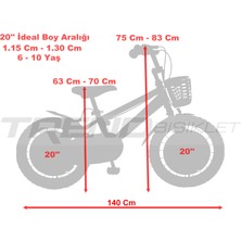 Trendbisiklet Bmx Black 20 Jant Çocuk Bisikleti, 6-10 Yaş Çocuk