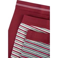 Penti Çizgili Burgundy 3lü Mid Boxer