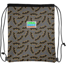 Coral High Kids Koyu Gri Hardal Yarasa Desenli Ipli Büzgülü Sırt Çantası 22471