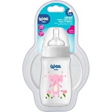 Wee Baby Safari Kulplu Biberon 250 ml Pembe Fil