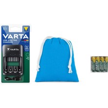 Varta Promo USB Quattro Charger Pil Şarj CIHAZI+4X2100 Aa Şarjlı Kalem Pil+Kılıf