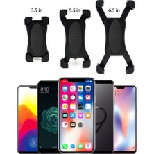 Enfein 360 Derece Ayarlanabilir (6.5 - 3.5 Inch) Uyumlu Motosiklet Telefon Tutucu Siyah