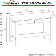 Derya Dekor Paris Çalışma Masası Antrasit
