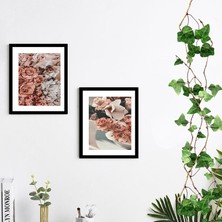 Trend Poster Çiçek Dekorlu Ahşap Poster