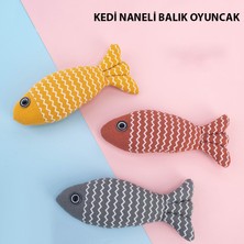 Raikou Kedi Naneli Balık Oyuncak Bez Çıngıraklı Şık Tasarım Kedi Oyuncağı Raıkou