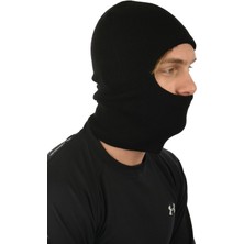 Külah Örgü Kar Maskesi Siyah Balaclava