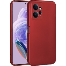 Smcase Xiaomi Redmi Note 12 4g Uyumlu Kılıf Mat Korumalı Soft Premier Silikon+Nano Glass Kırmızı