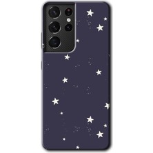 Gramaphone Galaxy S21 Ultra Kılıf Hd Desen Baskılı Arka Kapak - Gökyüzü Yıldız