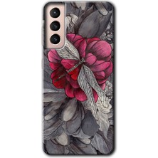 Gramaphone Galaxy S21 Plus Kılıf Hd Desen Baskılı Arka Kapak + Kırılmaz Cam - Kelebek Ömrü