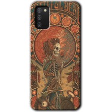 Galaxy A02S Kılıf Hd Desen Baskılı Arka Kapak + Esnek Nano Cam - İskelet Aşk