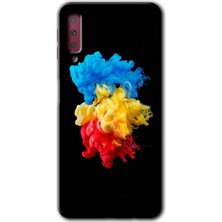 Gramaphone Galaxy A7 2018 Kılıf Hd Desen Baskılı Arka Kapak + Kırılmaz Cam - Black 1