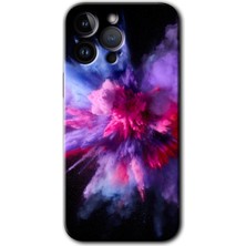 iPhone 14 Pro Kılıf Hd Desen Baskılı Arka Kapak - Color Splash Purple