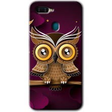 Oppo Ax7 Kılıf Hd Desen Baskılı Arka Kapak - Owl Bird Branch