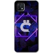 Gramaphone Oppo A15S Kılıf Hd Desen Baskılı Arka Kapak - Dark Neon Yaprak Ö Harfi
