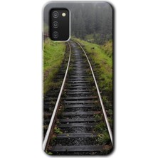 Gramaphone Galaxy A02S Kılıf Hd Desen Baskılı Arka Kapak + Kırılmaz Cam - Tren Yolu