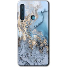 Gramaphone Galaxy A9 2018 Kılıf Hd Desen Baskılı Arka Kapak + Esnek Nano Cam - Eski Mermer