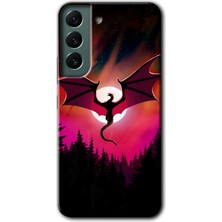 Gramaphone Galaxy S22 Plus Kılıf Hd Desen Baskılı Arka Kapak + Kırılmaz Cam - Dragon Night