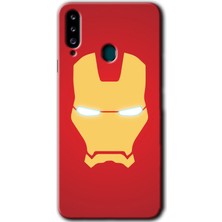 Gramaphone Galaxy A20S Kılıf Hd Desen Baskılı Arka Kapak + Kırılmaz Cam - Ironman
