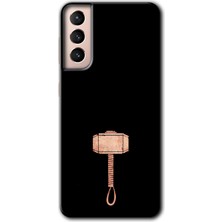Galaxy S21 Plus Kılıf Hd Desen Baskılı Arka Kapak + Esnek Nano Cam - Thor Çekiç
