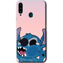 Galaxy A20S Kılıf Hd Desen Baskılı Arka Kapak + Kırılmaz Cam - Stitch