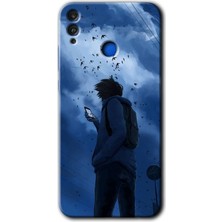 Gramaphone Honor 8x Kılıf Hd Desen Baskılı Arka Kapak + Kırılmaz Cam - Sonbahar Yalnızlığı