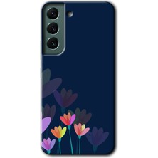 Gramaphone Galaxy S22 Kılıf Hd Desen Baskılı Arka Kapak + Esnek Nano Cam - Çizim Çiçekleri