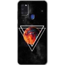 Galaxy A21S Kılıf Hd Desen Baskılı Arka Kapak + Esnek Nano Cam - Kızıl Gezegen