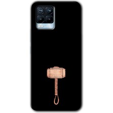 Gramaphone Realme 8 Pro Kılıf Hd Desen Baskılı Arka Kapak + Kırılmaz Cam - Thor Çekiç