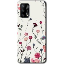 Oppo A54 Kılıf Hd Desen Baskılı Arka Kapak + Kırılmaz Cam - Mat Çiçek