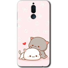 Gramaphone Huawei Mate 10 Lite Kılıf Hd Desen Baskılı Arka Kapak + Kırılmaz Cam - Kedi Aşkı